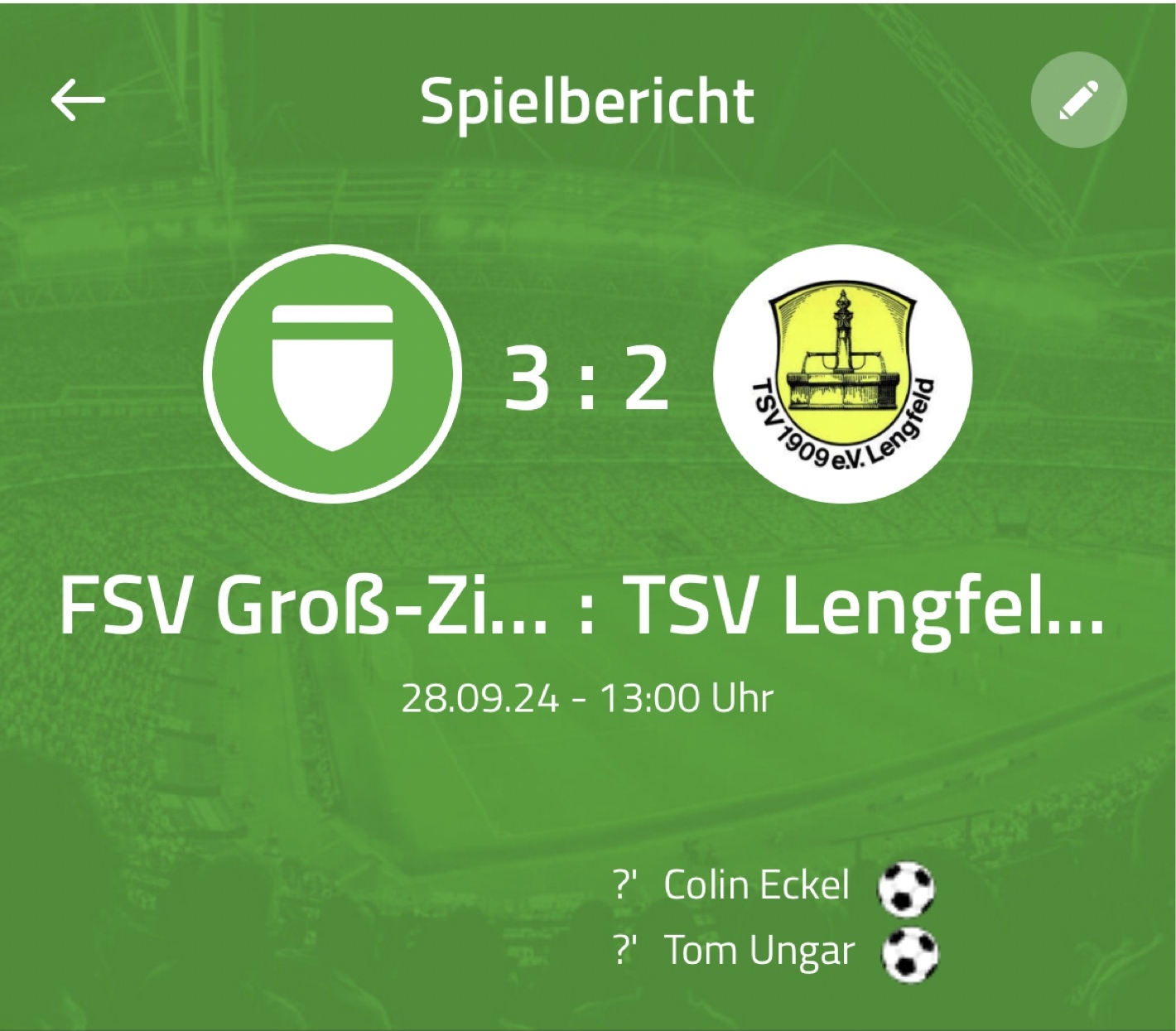 Spielergebnis 28.09.2024